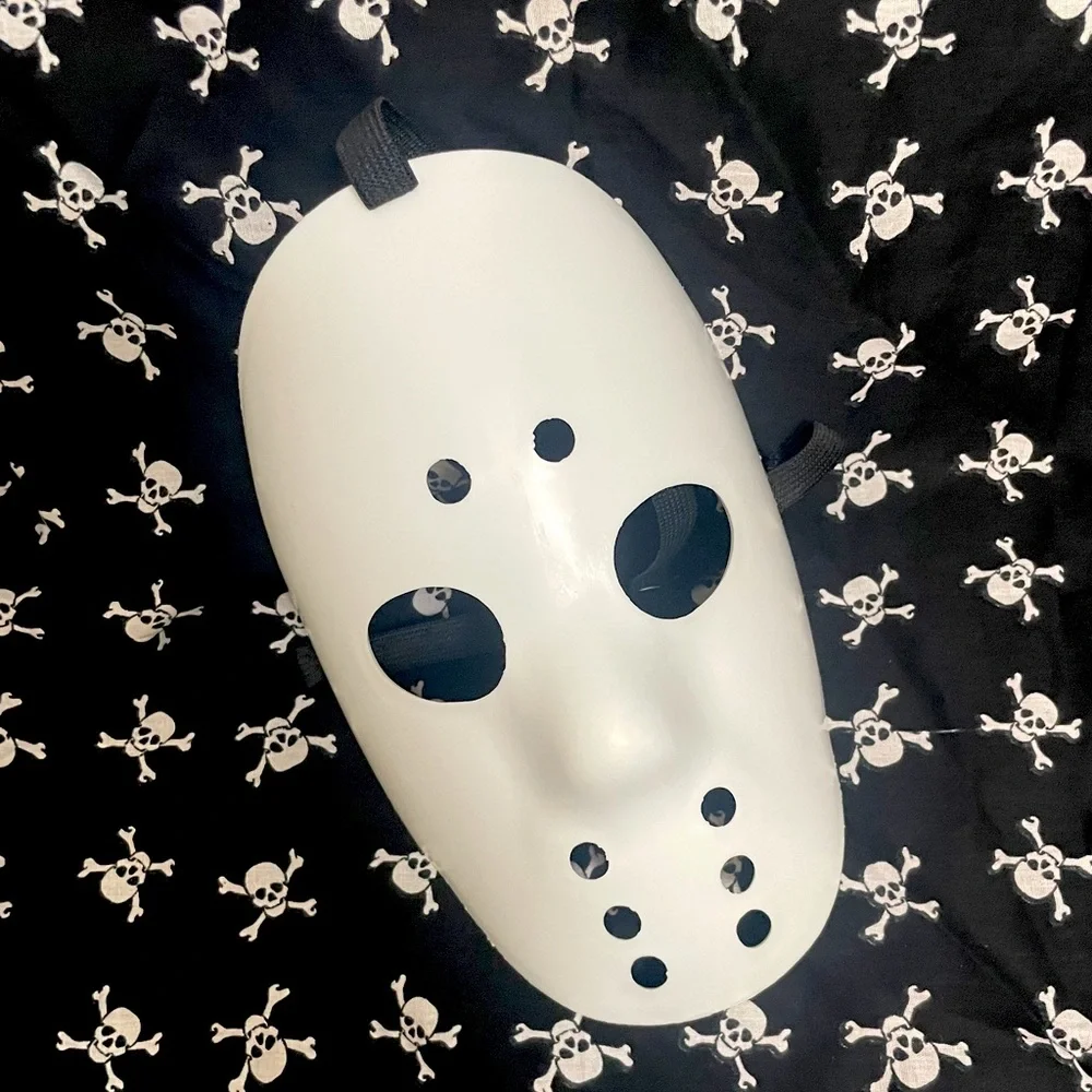 Vintage 80s Halloween Costume Accessories Jason Hockey Mask+Witch Make-Up Bundle